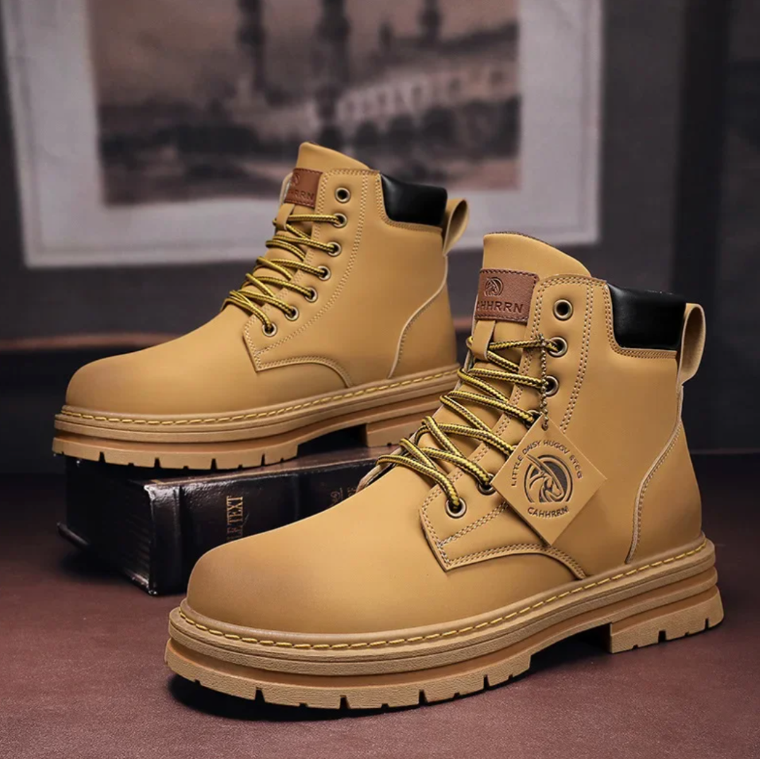 Comfortabele Heren Veterboots – Leren Steunlaarzen met Antislipzool