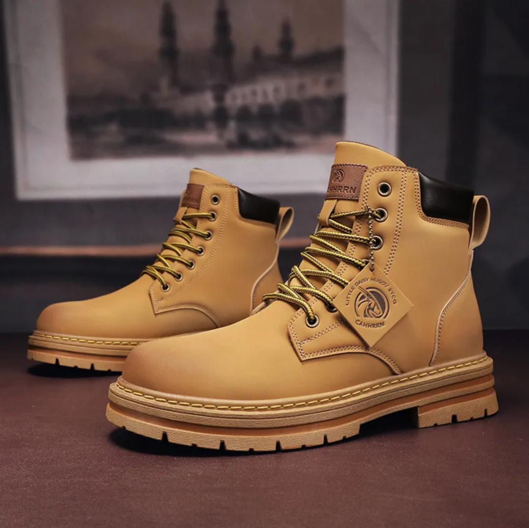Comfortabele Heren Veterboots – Leren Steunlaarzen met Antislipzool