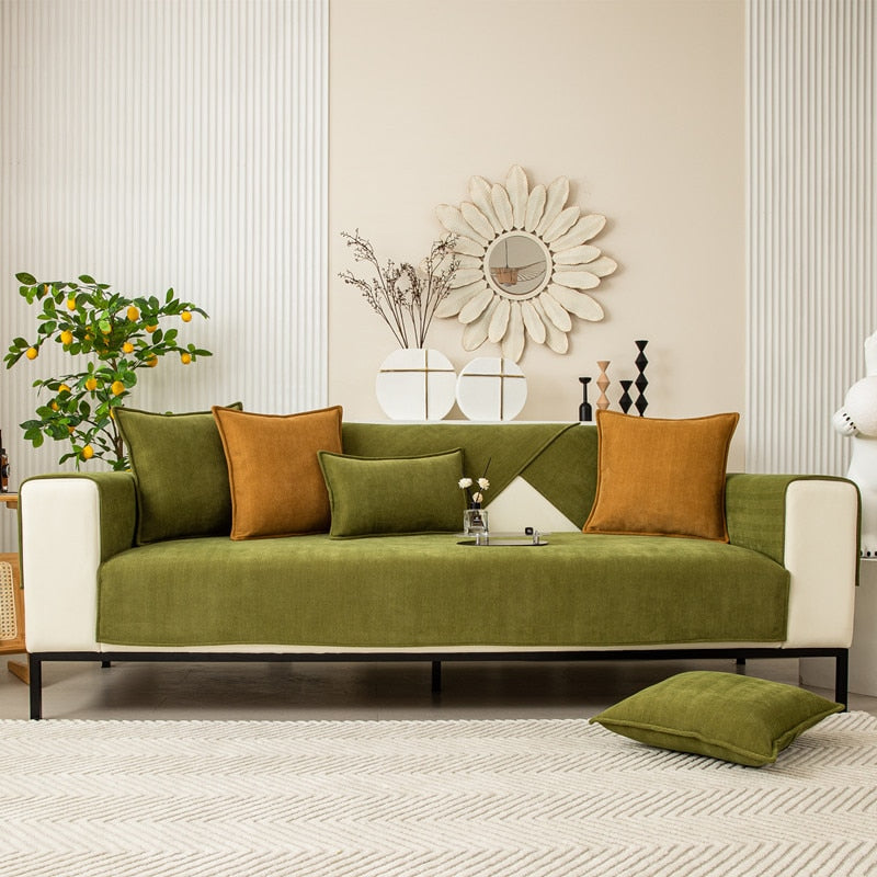 Luxe SofaSafe Chenille Bankbeschermer met Antislip & Visgraatdesign