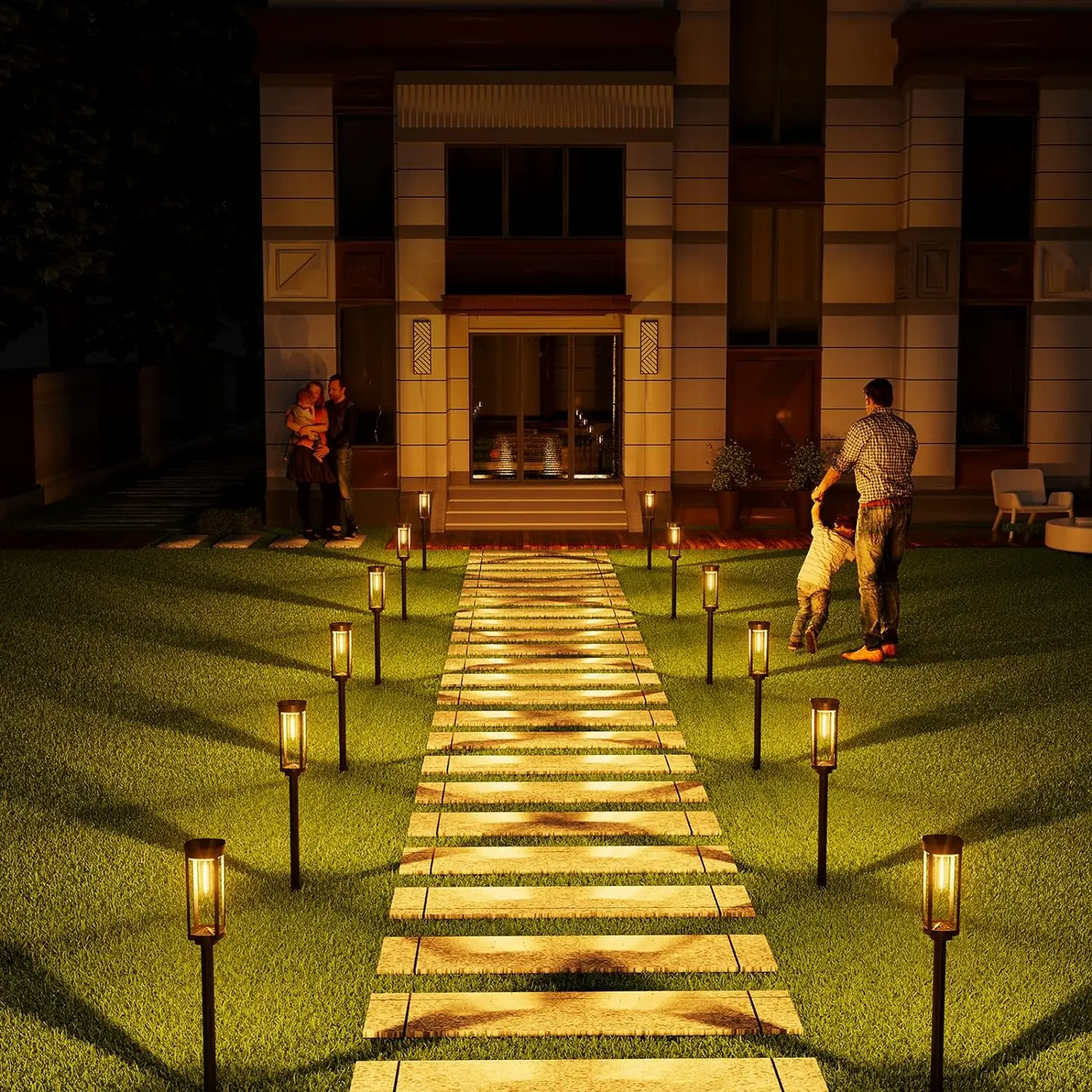 Solar Tuinlamp met Warm LED-licht – Weerbestendig Aluminium Design