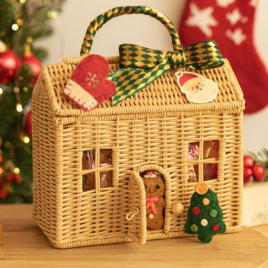 Serava Opbergmand met Strik – Decoratieve en Functionele Mand voor Huis of Kantoor