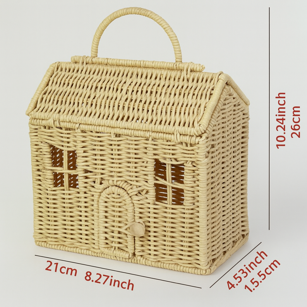 Serava Opbergmand met Strik – Decoratieve en Functionele Mand voor Huis of Kantoor