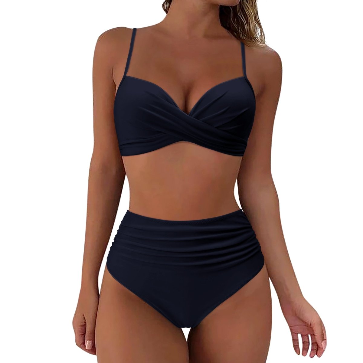 Serenara | Effen Bikini Met Hoge Taille