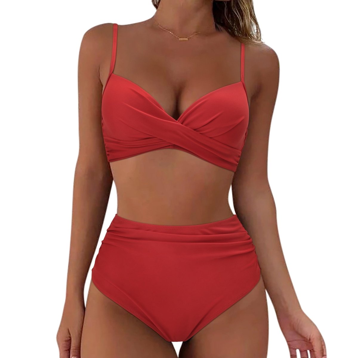 Serenara | Effen Bikini Met Hoge Taille