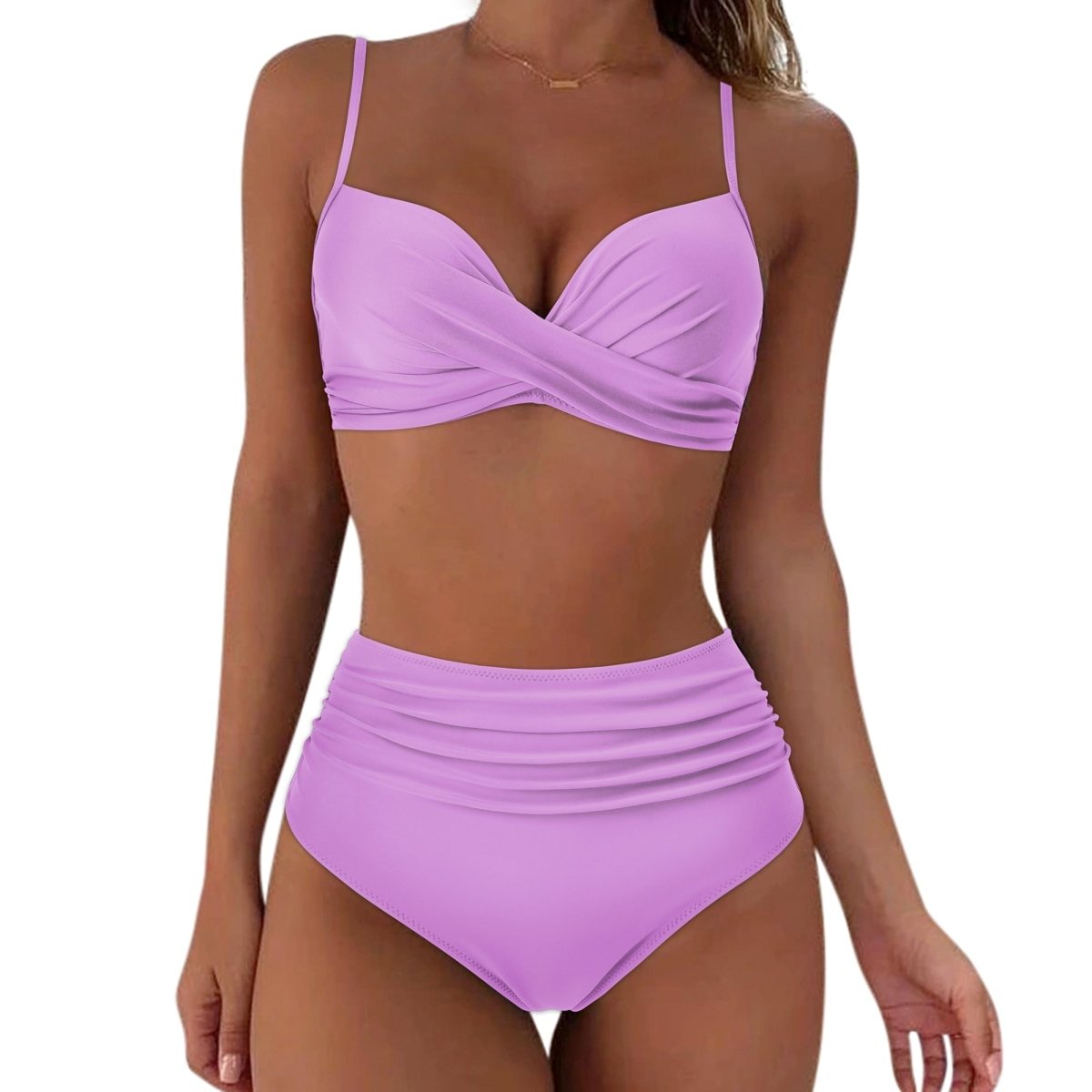Serenara | Effen Bikini Met Hoge Taille