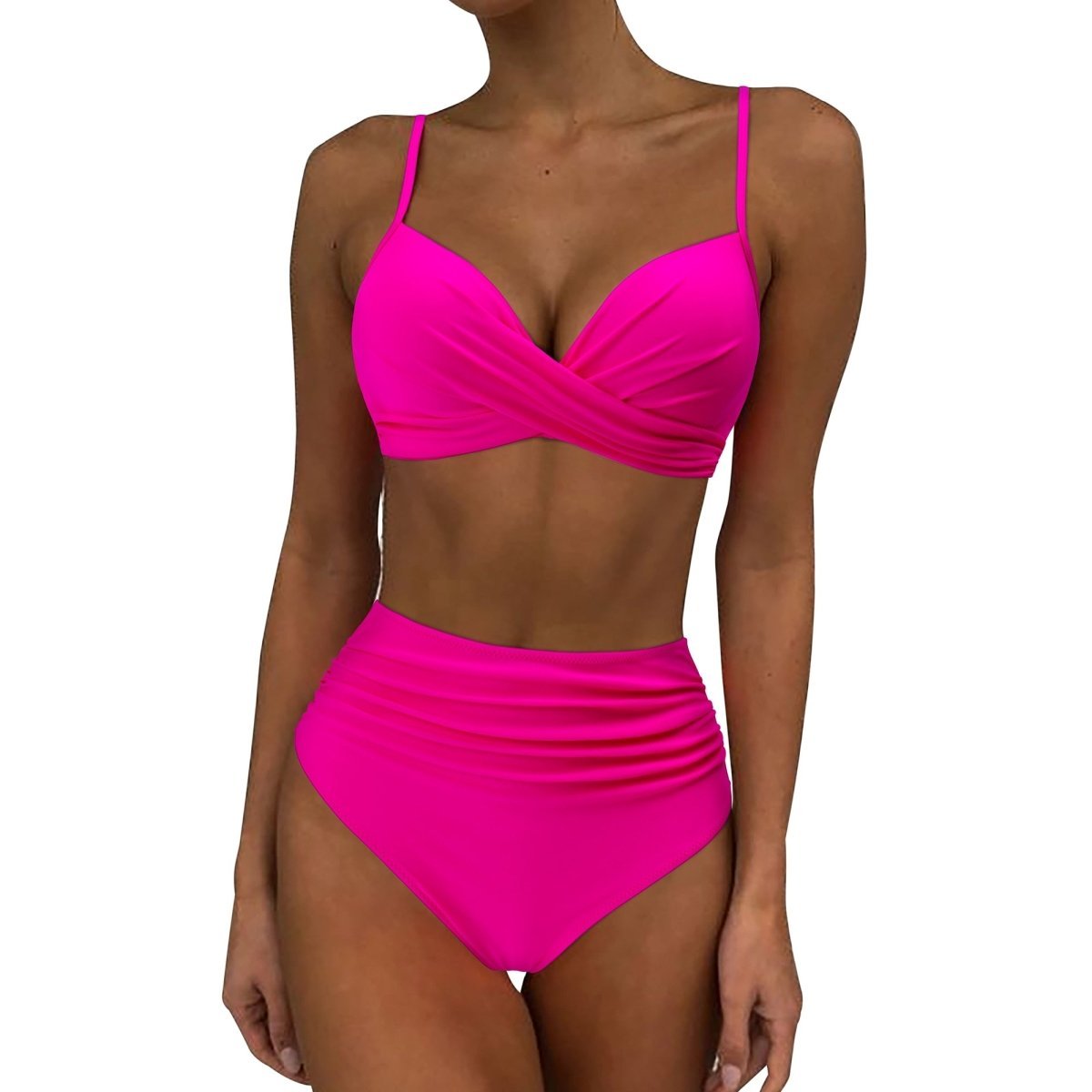 Serenara | Effen Bikini Met Hoge Taille