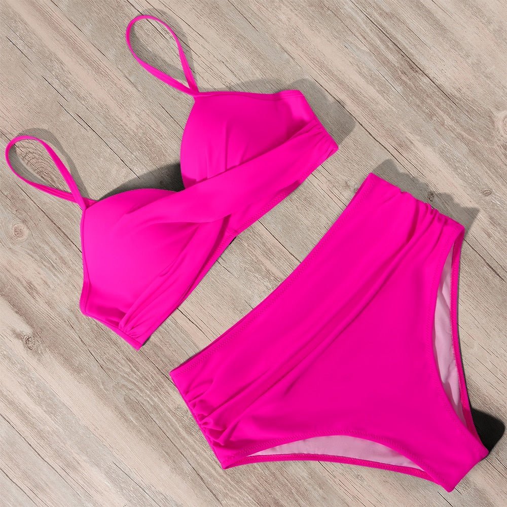 Serenara | Effen Bikini Met Hoge Taille
