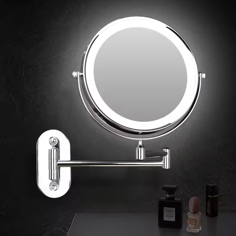 GlowView Oplaadbare Make-up Spiegel met Verlichting en Vergroting