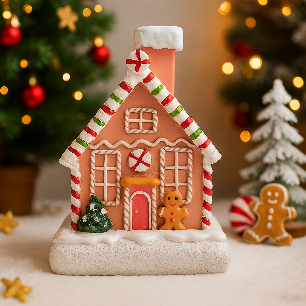 Snowspire Peperkoeken Minihuis – Feestelijke Winterdecoratie voor Thuis en Kantoor