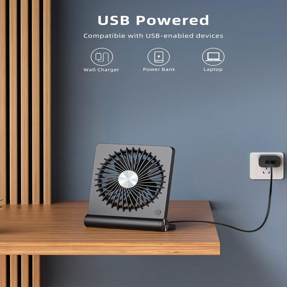 Starker Wind – Ultiem Stille USB Tafelventilator met 3 Snelheden
