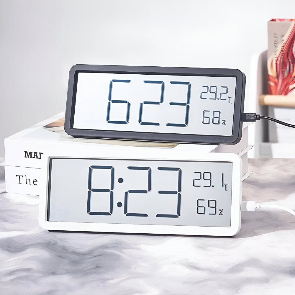 Digitale LED Wandklok – Grote Display met Temperatuur en Luchtvochtigheid