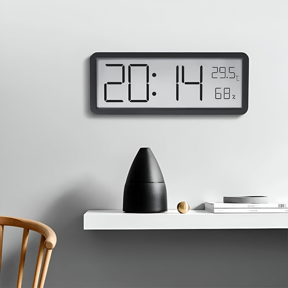 Digitale LED Wandklok – Grote Display met Temperatuur en Luchtvochtigheid