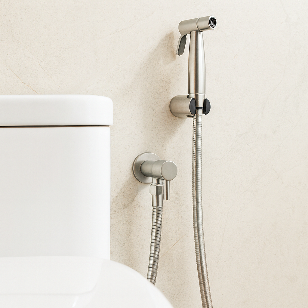 RVS Bidetsproeier AquaNova – Hygiënische Douche WC Spray met Wandhouder
