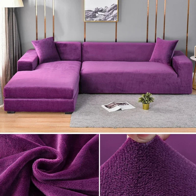 Luxe Stretch-Velours Bankhoes – Stijlvolle Bescherming voor Elke Bank