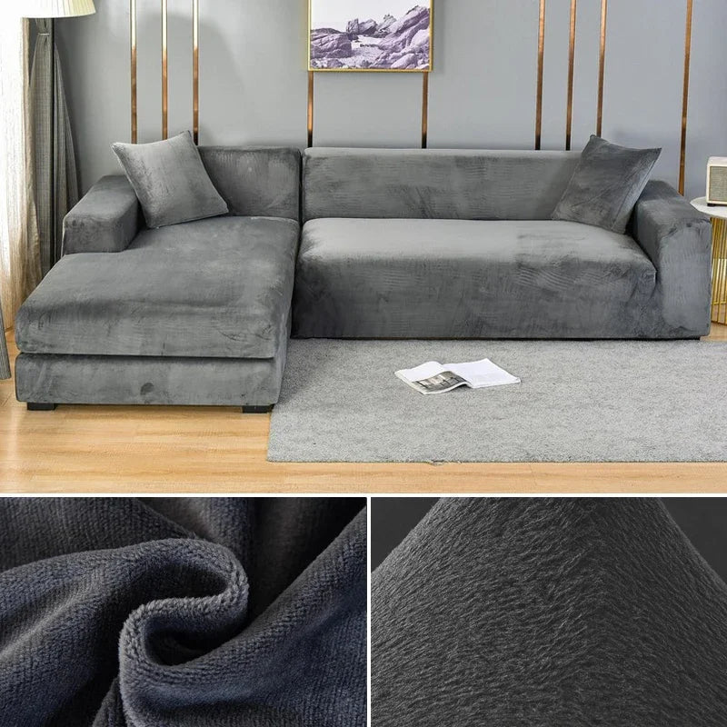 Luxe Stretch-Velours Bankhoes – Stijlvolle Bescherming voor Elke Bank
