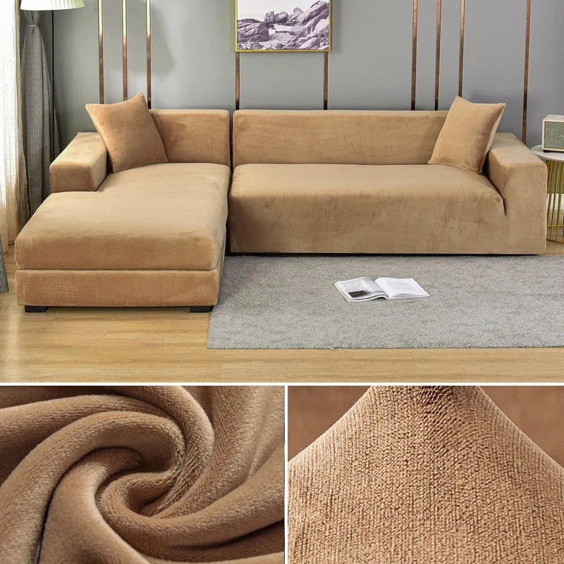 Luxe Stretch-Velours Bankhoes – Stijlvolle Bescherming voor Elke Bank