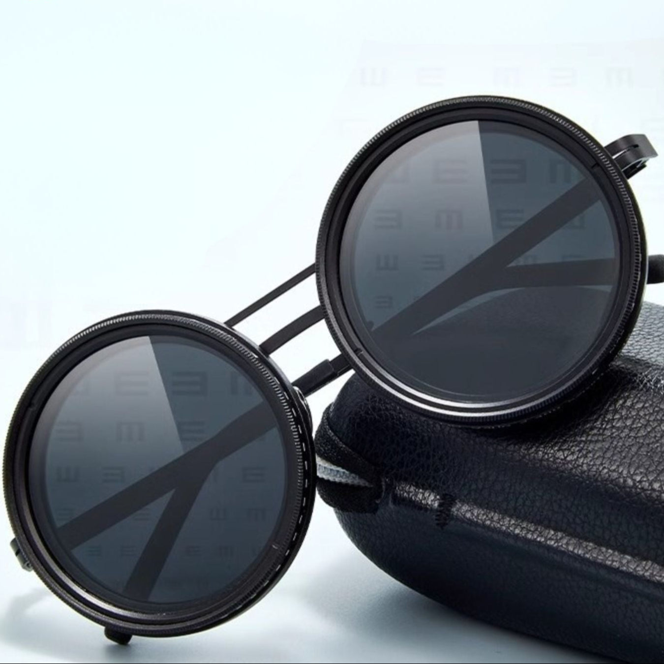 VisionRound Gepolariseerde Zonnebril – Unisex Retro Design met Verstelbare Lichtfilter