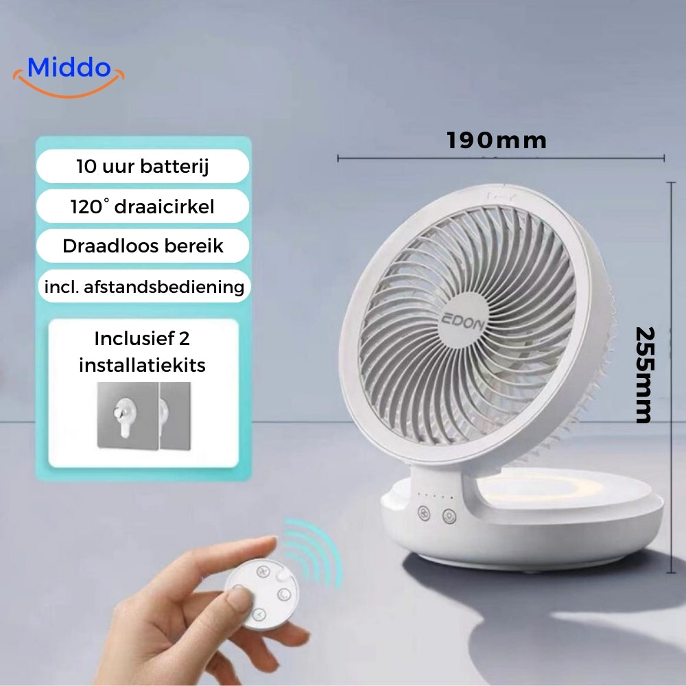BreezeBuddy Draagbare Ventilator – Krachtige, Stille & Compacte Persoonlijke Verkoeling met Lange Batterijduur