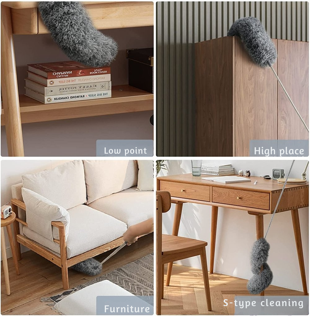 FlexiDust Telescoop Stofdoek met Wasbare Microvezelkop