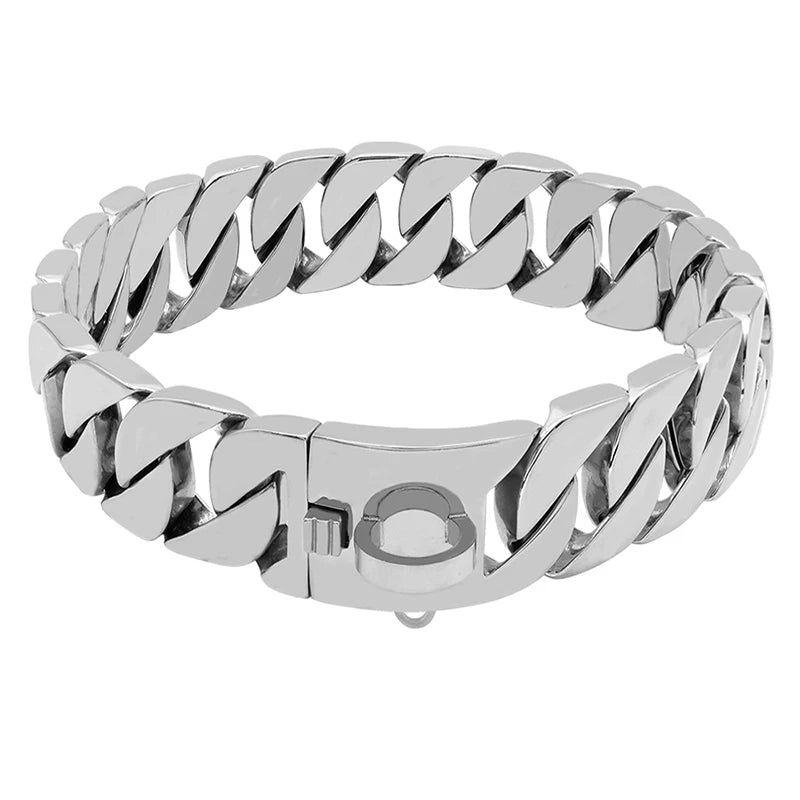 KrachtHals Metalen Hondenketting – Stevige Roestvrijstalen Halsband voor Grote Honden