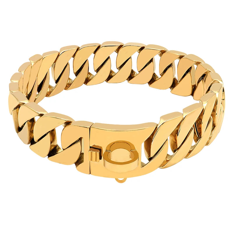 KrachtHals Metalen Hondenketting – Stevige Roestvrijstalen Halsband voor Grote Honden