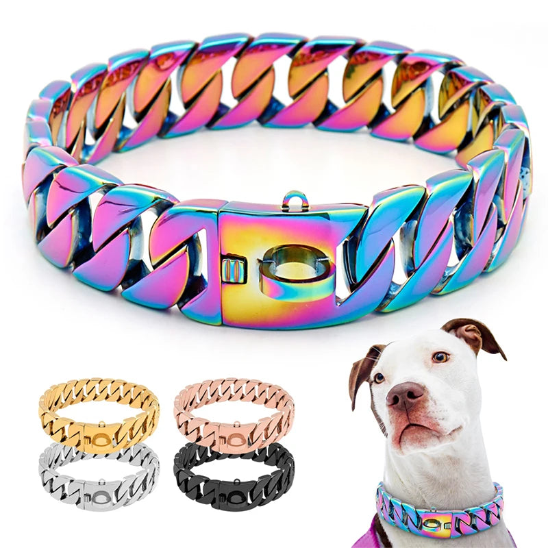 KrachtHals Metalen Hondenketting – Stevige Roestvrijstalen Halsband voor Grote Honden