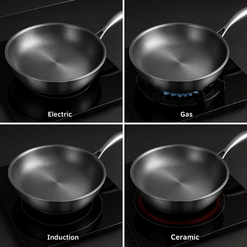 Titanpan – Gesmede Titanium Koekenpan Zonder Coating, Krasvast en Hittebestendig