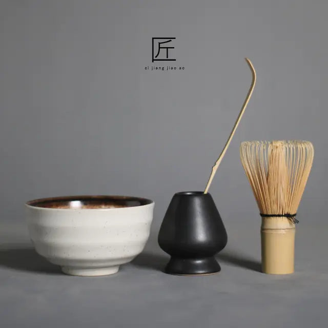 Zenmatcha Theeceremonie Set – Complete Matcha Cadeauset met Bamboe Garde en Kom