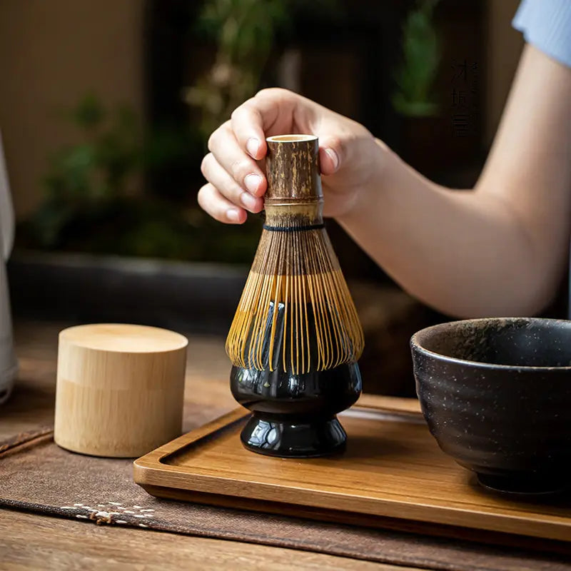 Zenmatcha Theeceremonie Set – Complete Matcha Cadeauset met Bamboe Garde en Kom