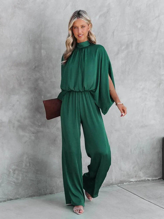 Trendy Groene Bruna Jumpsuit | Stijlvolle Capemouwen voor Elke Speciale Gelegenheid