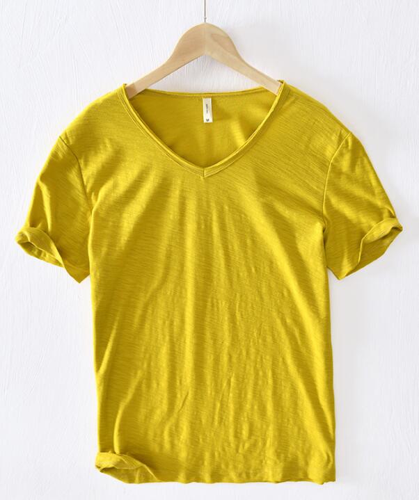 Linnen Katoenen V-Hals Shirt Heren – Ademend en Comfortabel