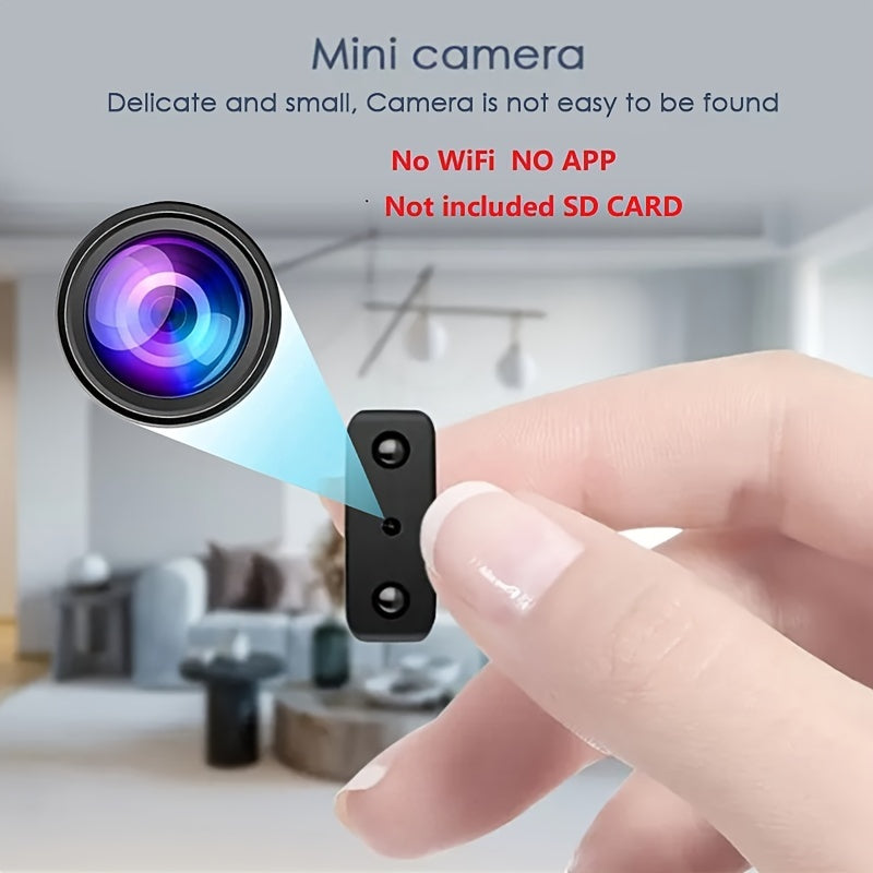 Ultra-Compacte Full HD Mini Camera | Microcamera met Lusopname op SD-kaart, Nachtzicht, Bewegingsdetectie, Ingebouwde Batterij voor Thuisbeveiliging