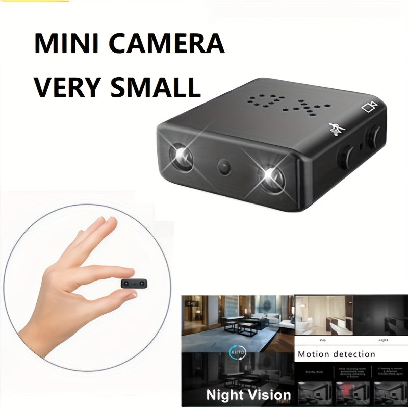 Ultra-Compacte Full HD Mini Camera | Microcamera met Lusopname op SD-kaart, Nachtzicht, Bewegingsdetectie, Ingebouwde Batterij voor Thuisbeveiliging