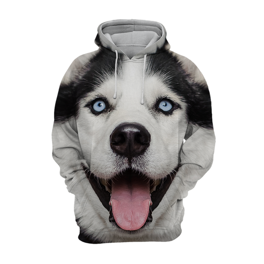 Unisex Honden Hoodie | Alaskan Husky Excited