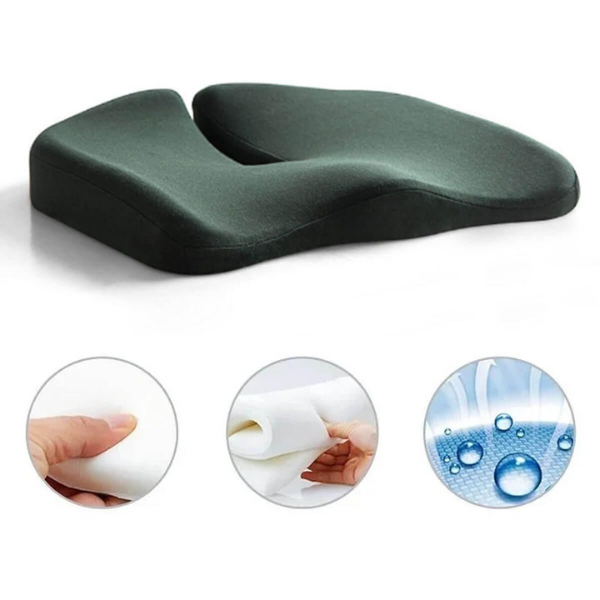 ErgoRelief Zitkussen – Ergonomisch Traagschuim Kussen voor Rug en Staartbeen