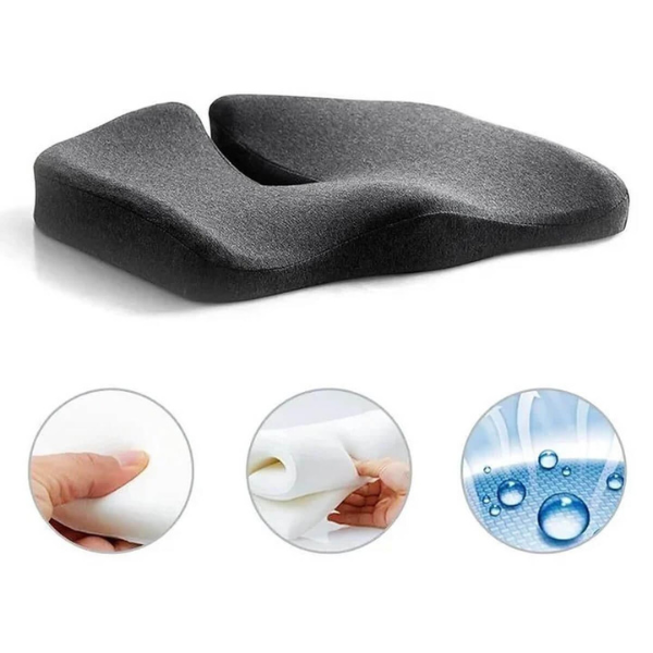 ErgoRelief Zitkussen – Ergonomisch Traagschuim Kussen voor Rug en Staartbeen