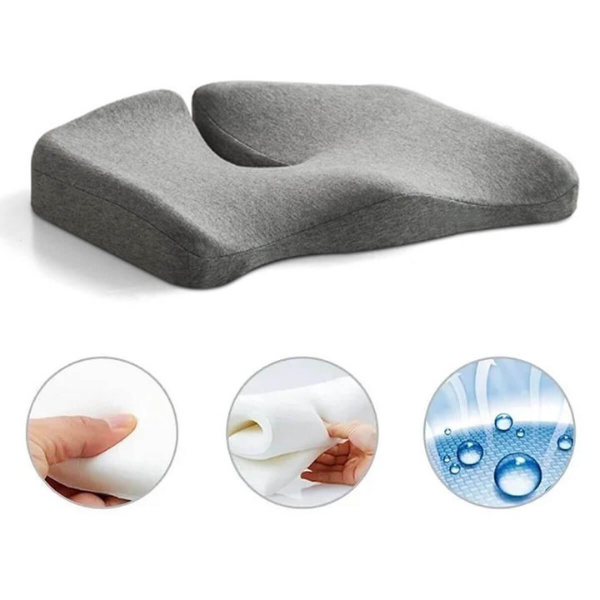 ErgoRelief Zitkussen – Ergonomisch Traagschuim Kussen voor Rug en Staartbeen