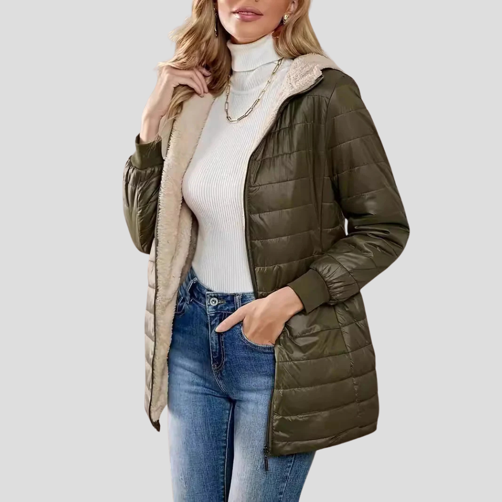 WinterEase Damesjas – Warme Casual Winterjas met Geïsoleerde Voering