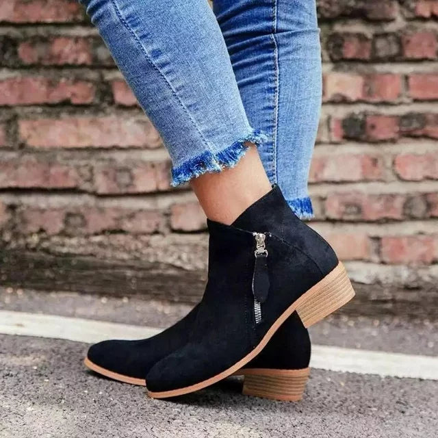 Leren Comfort Enkellaars Dames – Warme Orthopedische Laarzen voor Winter