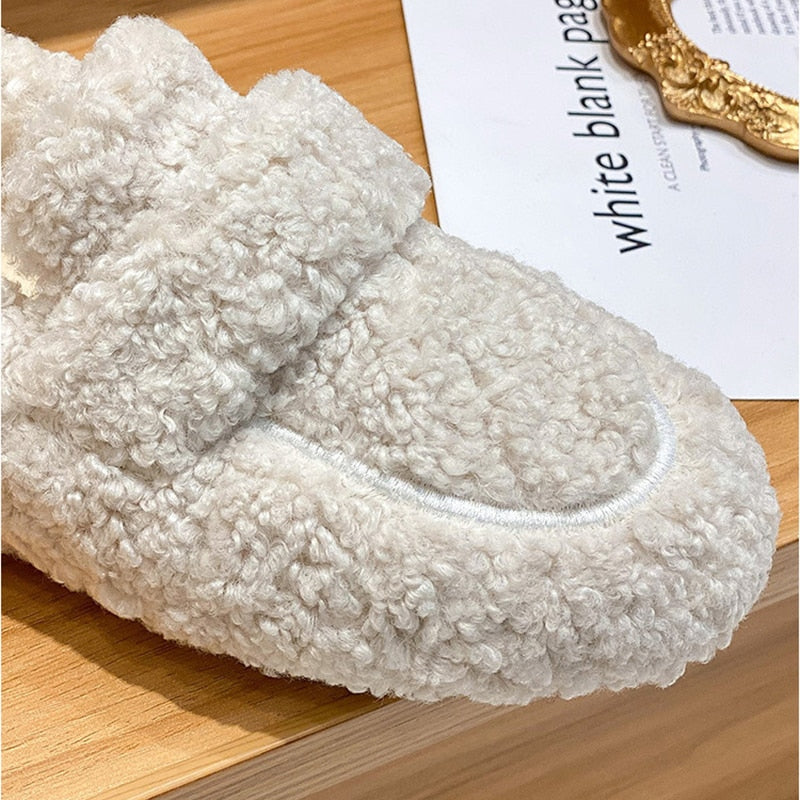 Luxe Pluche Damespantoffels – Warme Antislip Sloffen voor Thuiscomfort