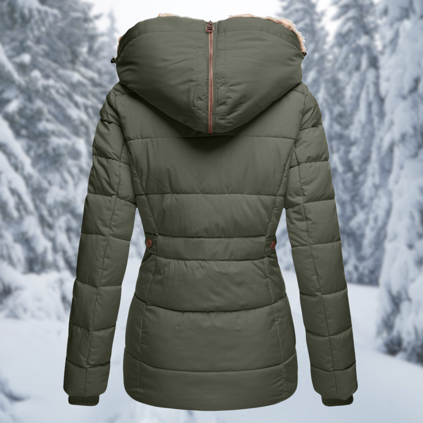 Warme Dames Winterjas Greta – Elegante Jas met Bontkraag en Comfortabele Voering