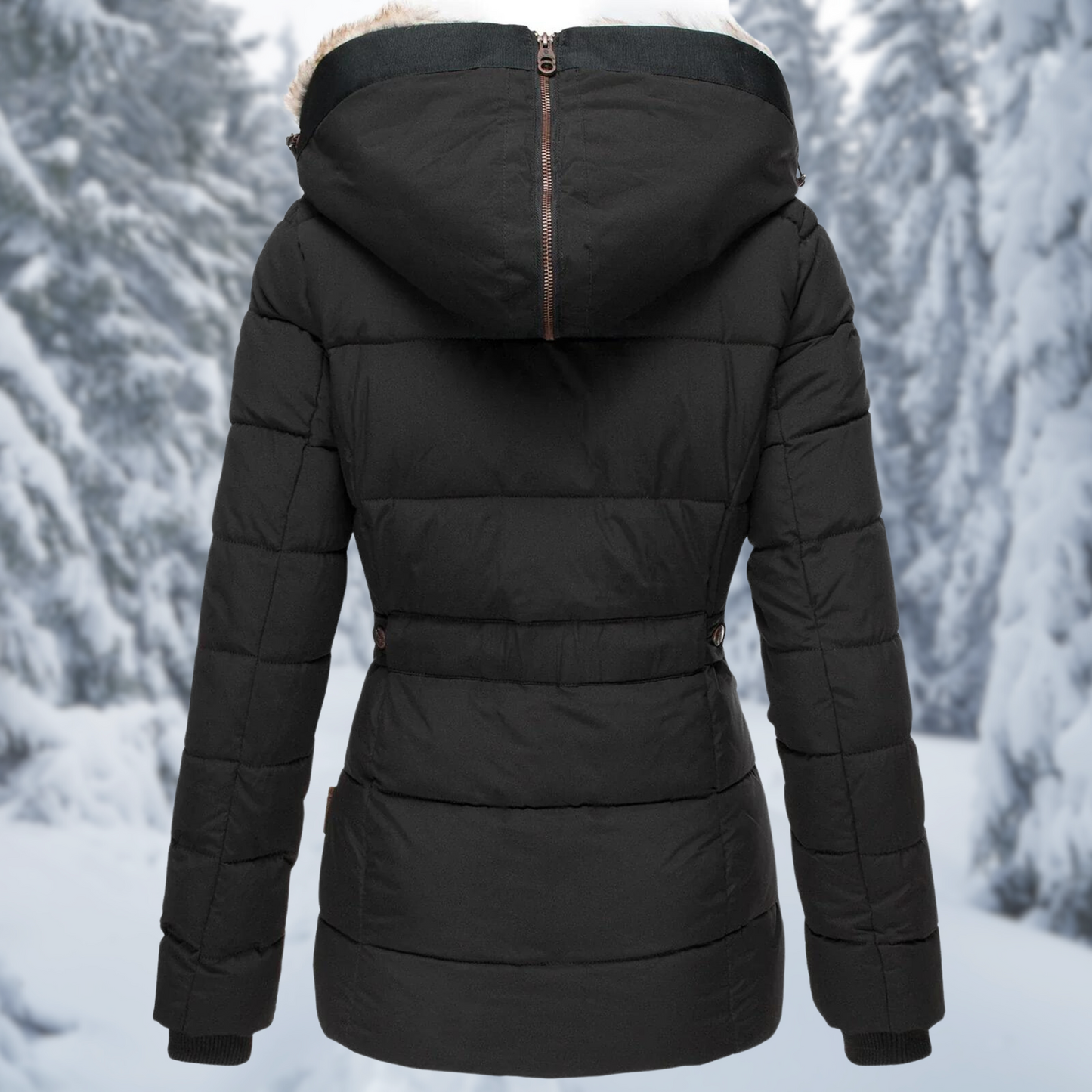 Warme Dames Winterjas Greta – Elegante Jas met Bontkraag en Comfortabele Voering