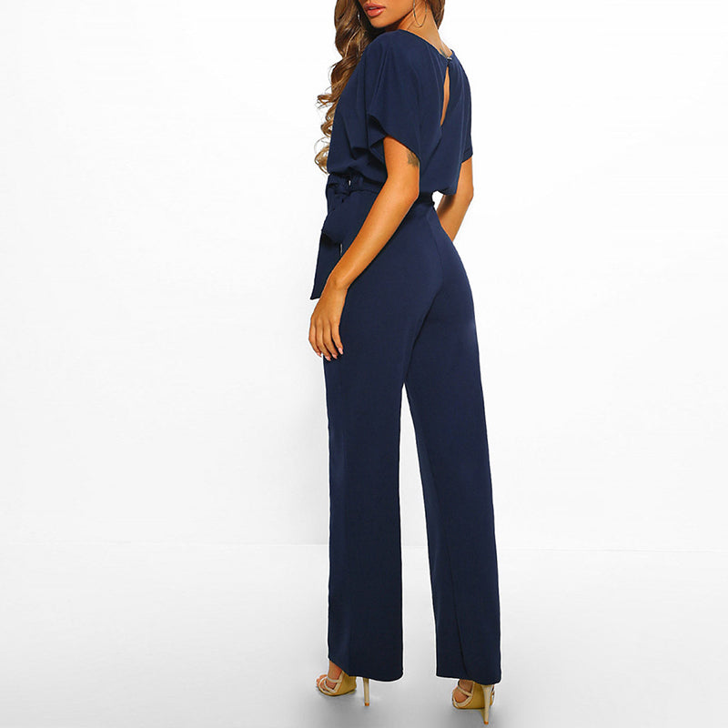 Elegante Dames Jumpsuit Serava – Chique Donkerblauwe Jumpsuit met Comfortabele Pasvorm