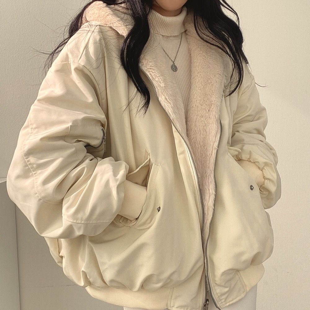 Omkeerbare Fleece Damesjas – Warme Lichte Winterjas met Capuchon