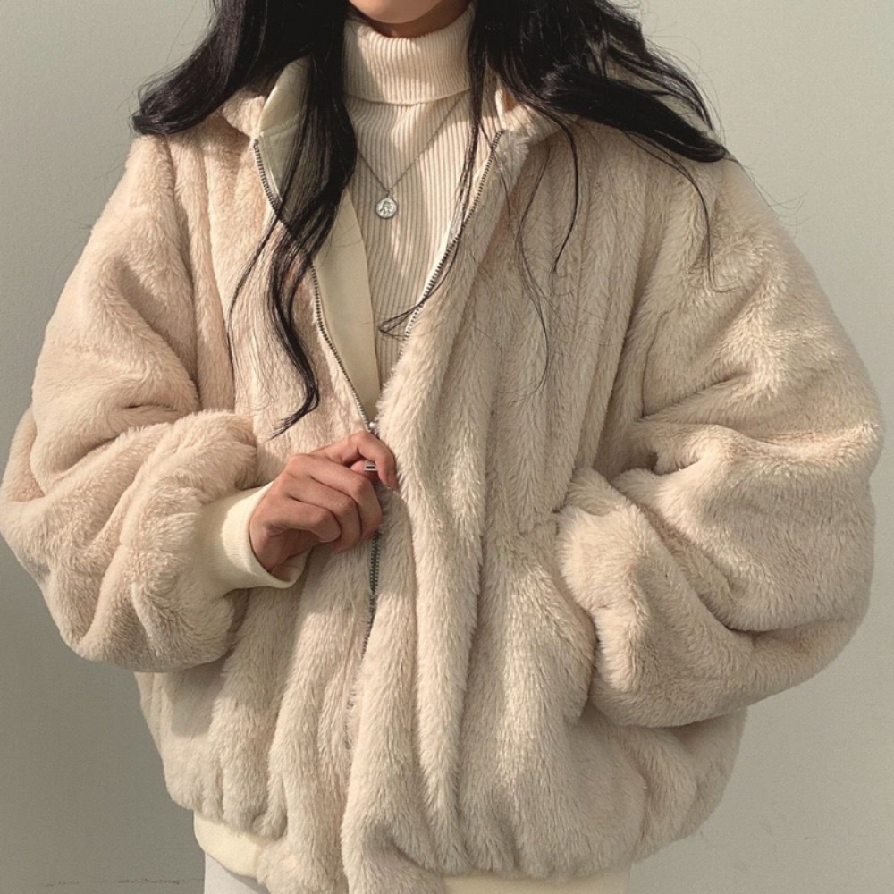 Omkeerbare Fleece Damesjas – Warme Lichte Winterjas met Capuchon