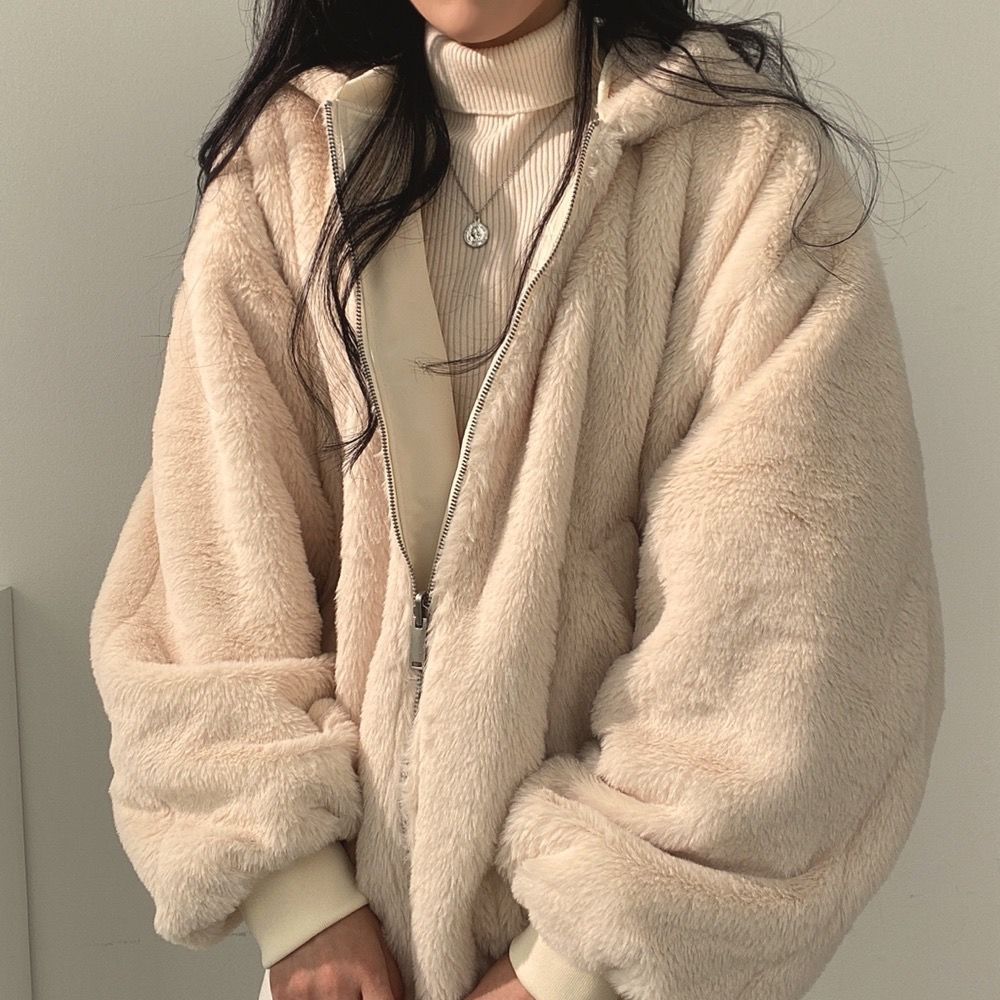 Omkeerbare Fleece Damesjas – Warme Lichte Winterjas met Capuchon