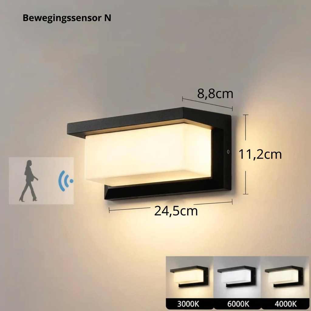 Bewegingsgestuurde LED-wandlamp voor buiten | Weerbestendig