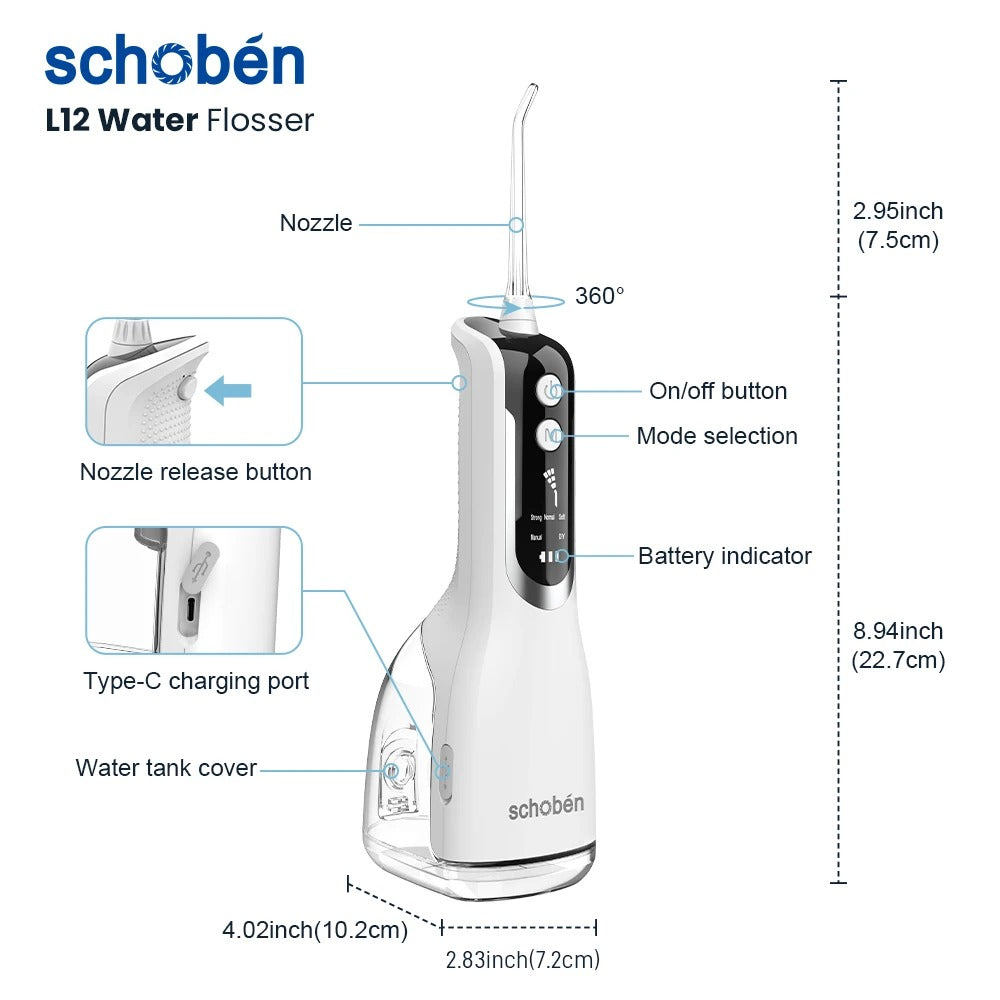 Waterflosser Draadloos | Jet Tandenreiniger voor Gezond Tandvlees & Orthodontische Zorg