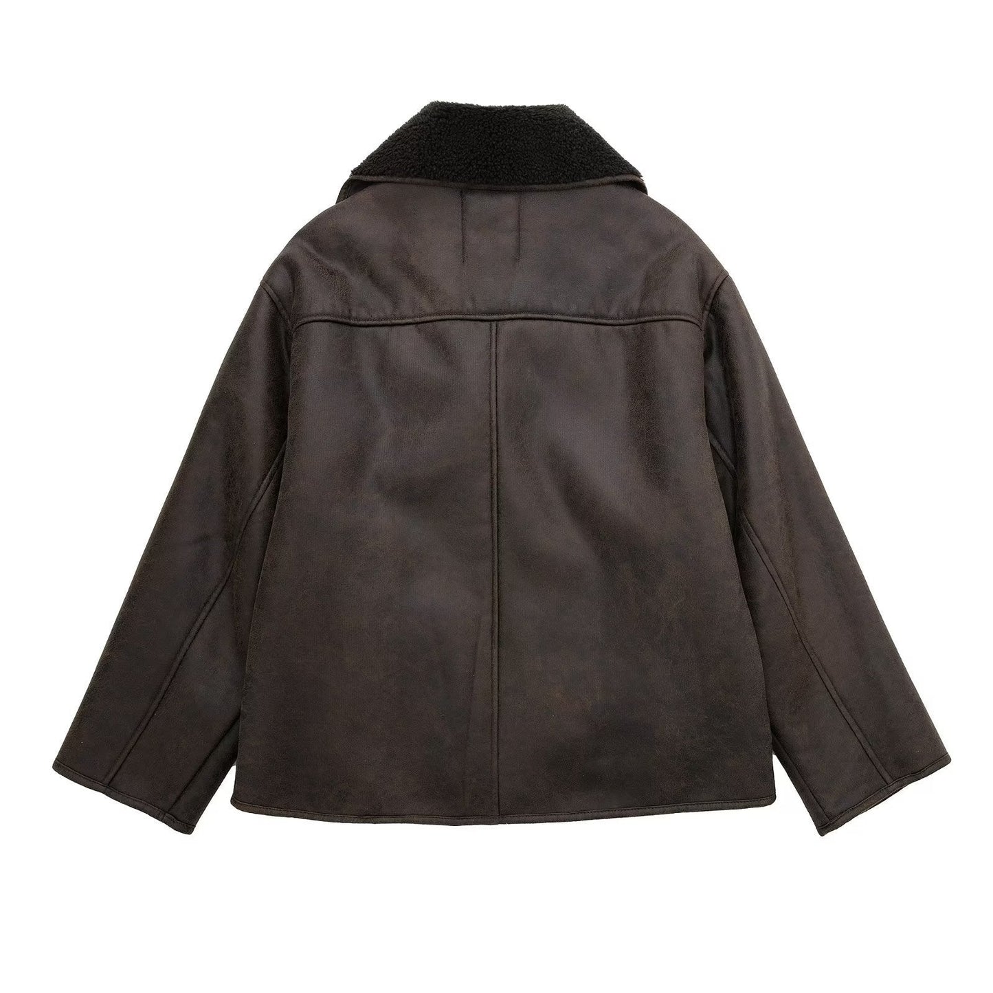 Winter leren jack | teddy voering | oversized model | fleece leren jack | leren damesjack