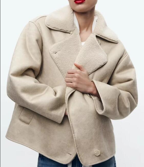 Winter leren jack | teddy voering | oversized model | fleece leren jack | leren damesjack